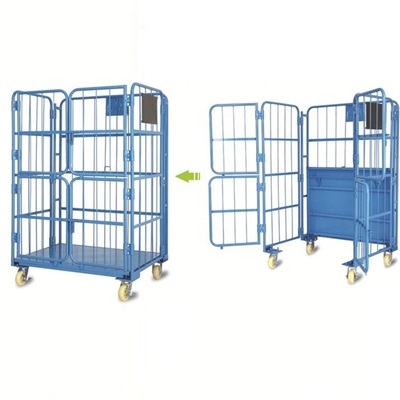 De staalopslag kooit de Op zwaar werk berekende van de de Opslagkooi van Karretjewielen Afsluitbare Kooi van de het Broodjescontainer met Deur 4