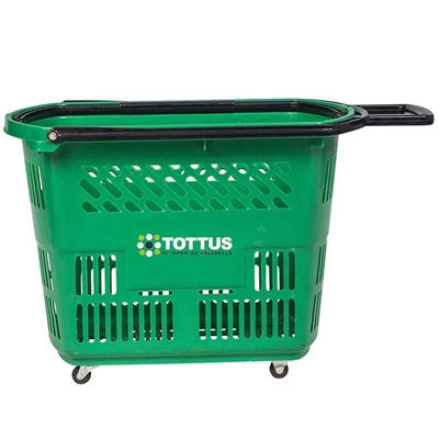 Grote de Kruidenierswinkelopslag van de Capaciteitssupermarkt Plastic het Winkelen Mand met Wielen