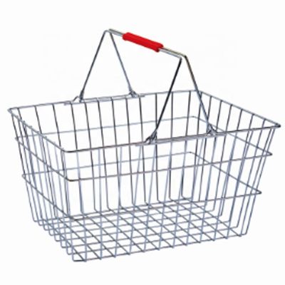 Supermarktdouane het Winkelen Mandendraad Mesh Stacking Metal Shopping Basket